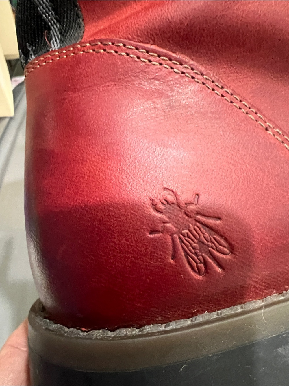 Fly London Red Leather Combat Boots US 11, UK 9, EU 42 could be unisex - Picture 6 of 13